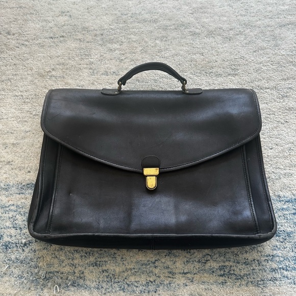 Coach | Bags | Vintage Coach Large Black Leather Morgan Briefcase